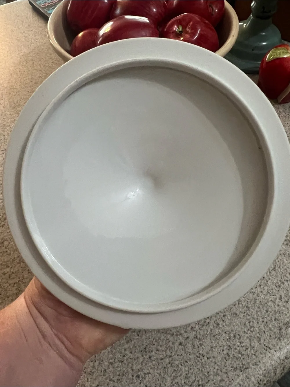 Goodwood 1970’s White Ceramic Covered Casserole with Red Floral Pattern